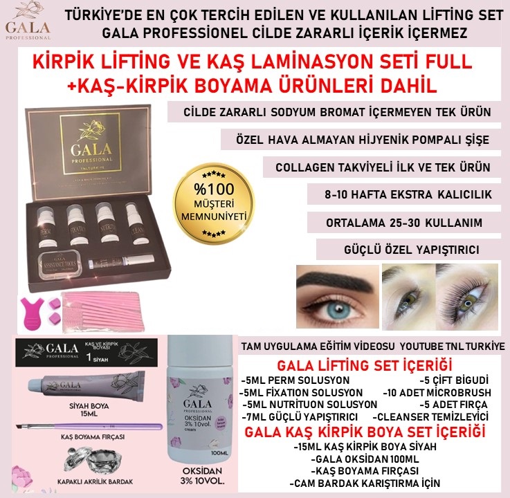 KİRPİK LİFTİNG VE KAŞ LAMİNASYON FULL SET - KAŞ KİRPİK BOYAMA ÜRÜNLERİ DAHİL