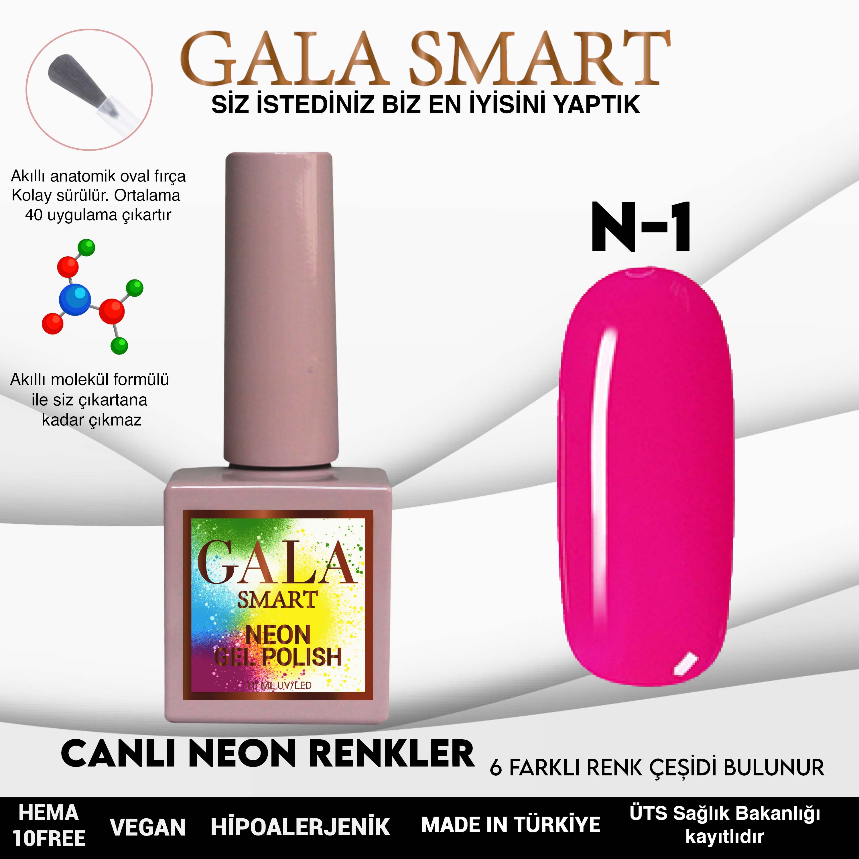 GALA SMART NEON SERİ KALICI OJE NO:01