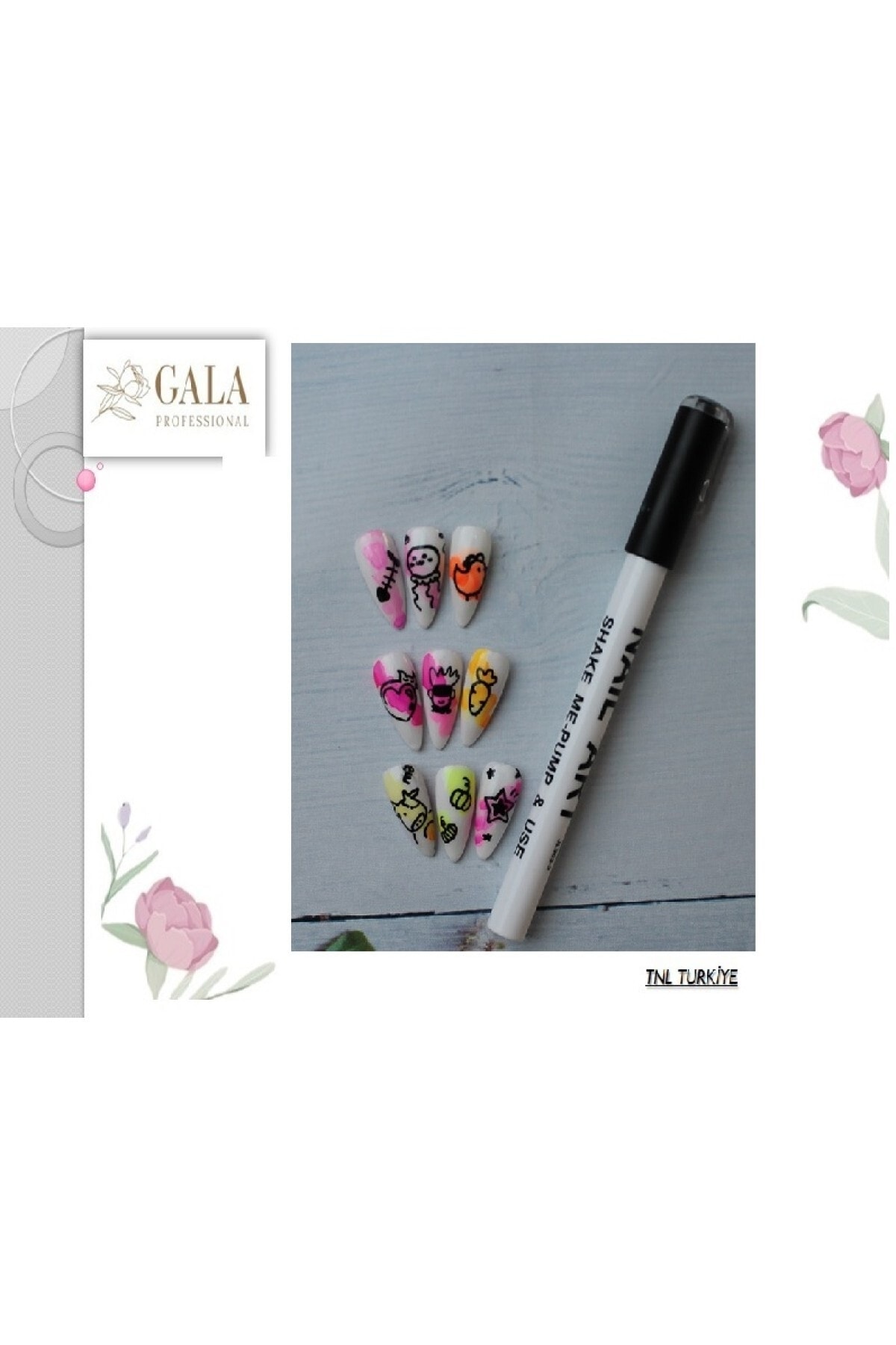 Gala Siyah Nail Art Kalem