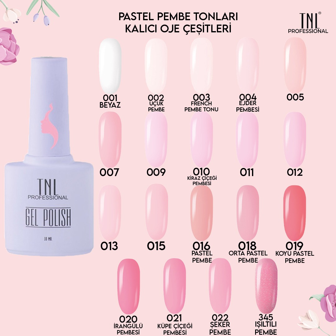 Pastel Pembe Tonları Kalıcı Oje Çeşitleri 10 Ml