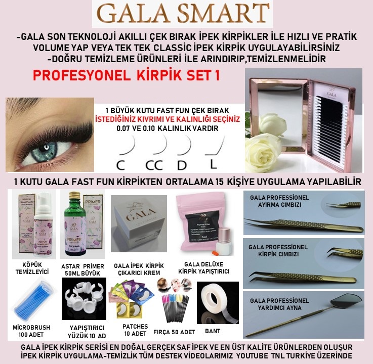 GALA SMART PROFESYONEL İPEK KİRPİK SETİ