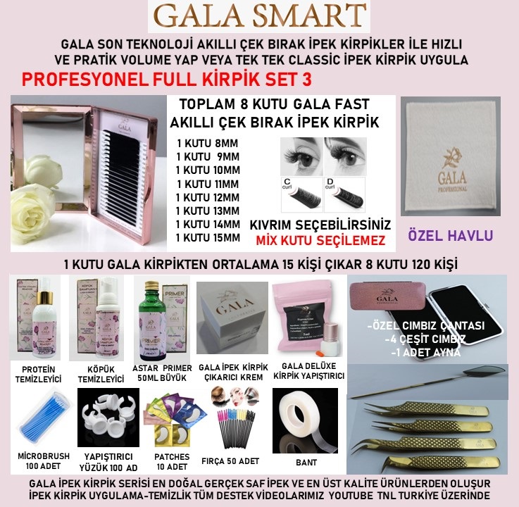 GALA SMART PROFESYONEL İPEK KİRPİK SETİ