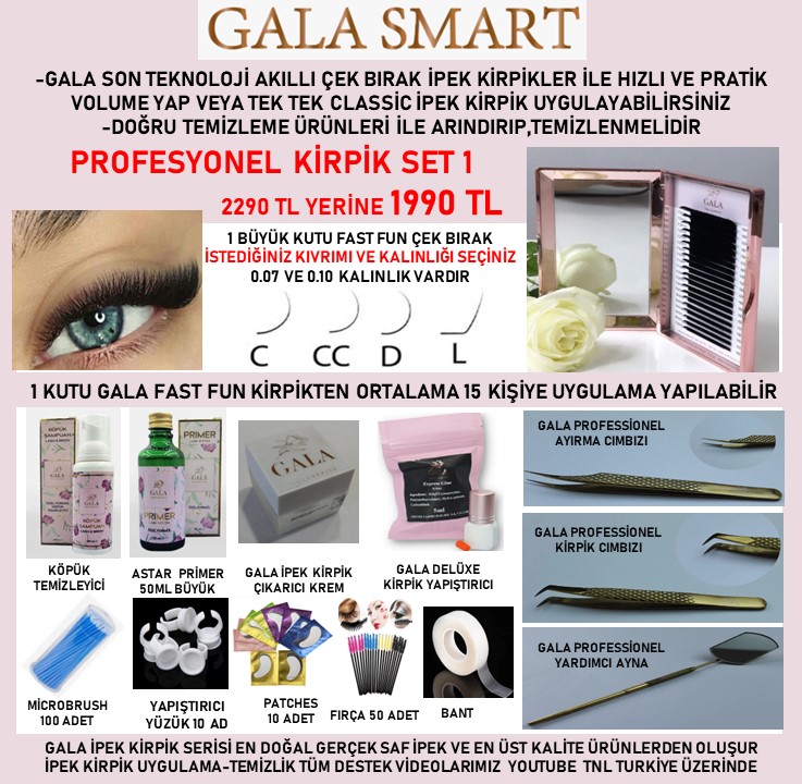 GALA SMART PROFESYONEL İPEK KİRPİK SETİ